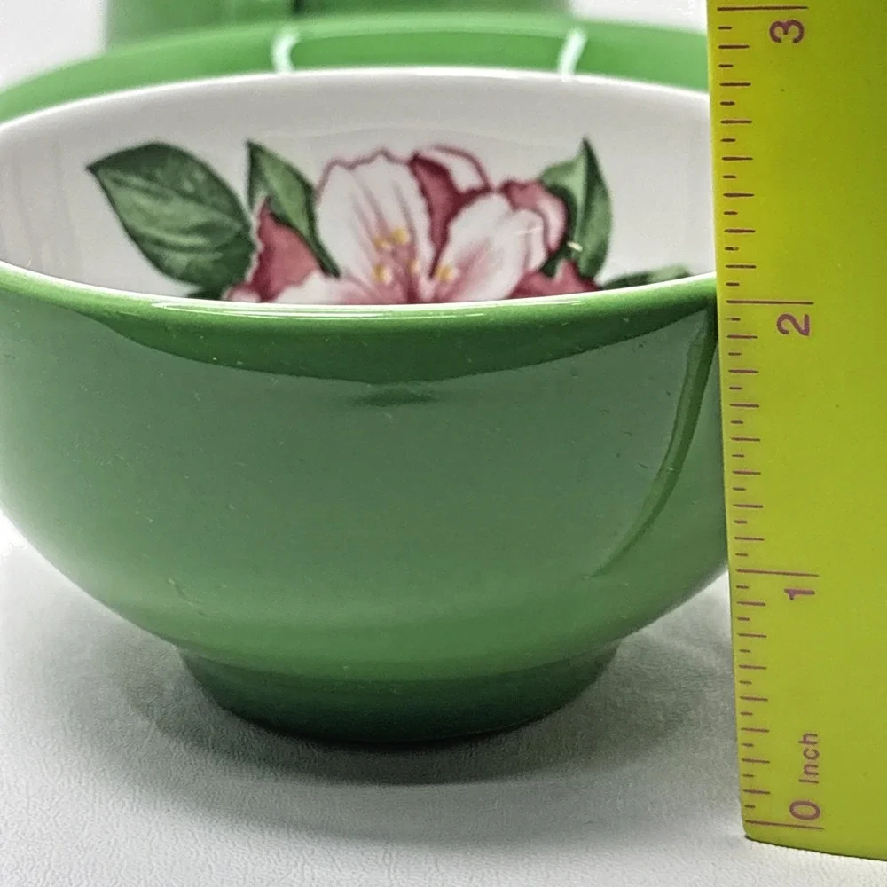 Vtg Shenango Green Greenbriar Hotel Coffee Cups Saucer Dorothy Draper Design 50s